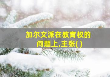 加尔文派在教育权的问题上,主张( )